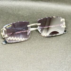Cartier Women's Rimless Purple Gradient Sunglasses